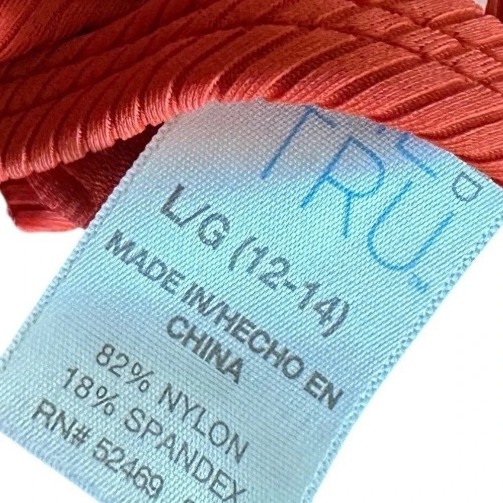 Time and Tru Ribbed Bikini Set Burnt Orange Large Top Medium Bottom 2 Piece Swim